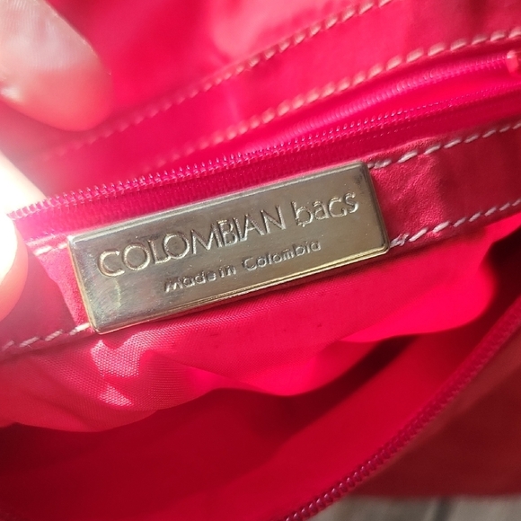 Safari Columbian Bags Vintage Red Lamb Skin Leather Purse With Adjustable Strap - Picture 10 of 13